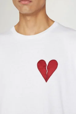 Fashion T-shirt Cuore Spezzato Bianca Uomo Uomo
