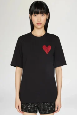 Online T-shirt Cuore Spezzato Nera Donna Magliette E Top|Uomo