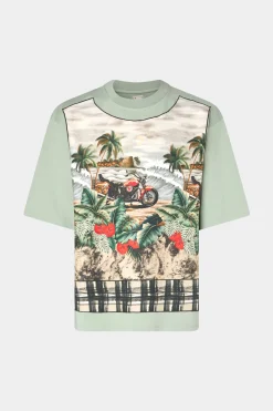 New T-shirt in Cotone Verde Uomo Uomo