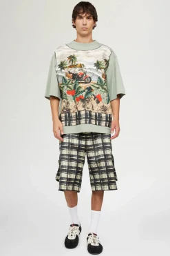 New T-shirt in Cotone Verde Uomo Uomo