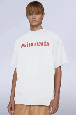 Hot T-shirt Maicuntentu Bianca Uomo Uomo