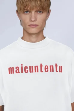 Hot T-shirt Maicuntentu Bianca Uomo Uomo