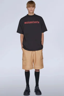 New T-shirt Maicuntentu Nera Uomo Uomo
