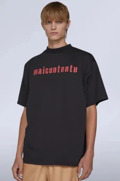 New T-shirt Maicuntentu Nera Uomo Uomo