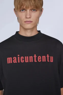 New T-shirt Maicuntentu Nera Uomo Uomo