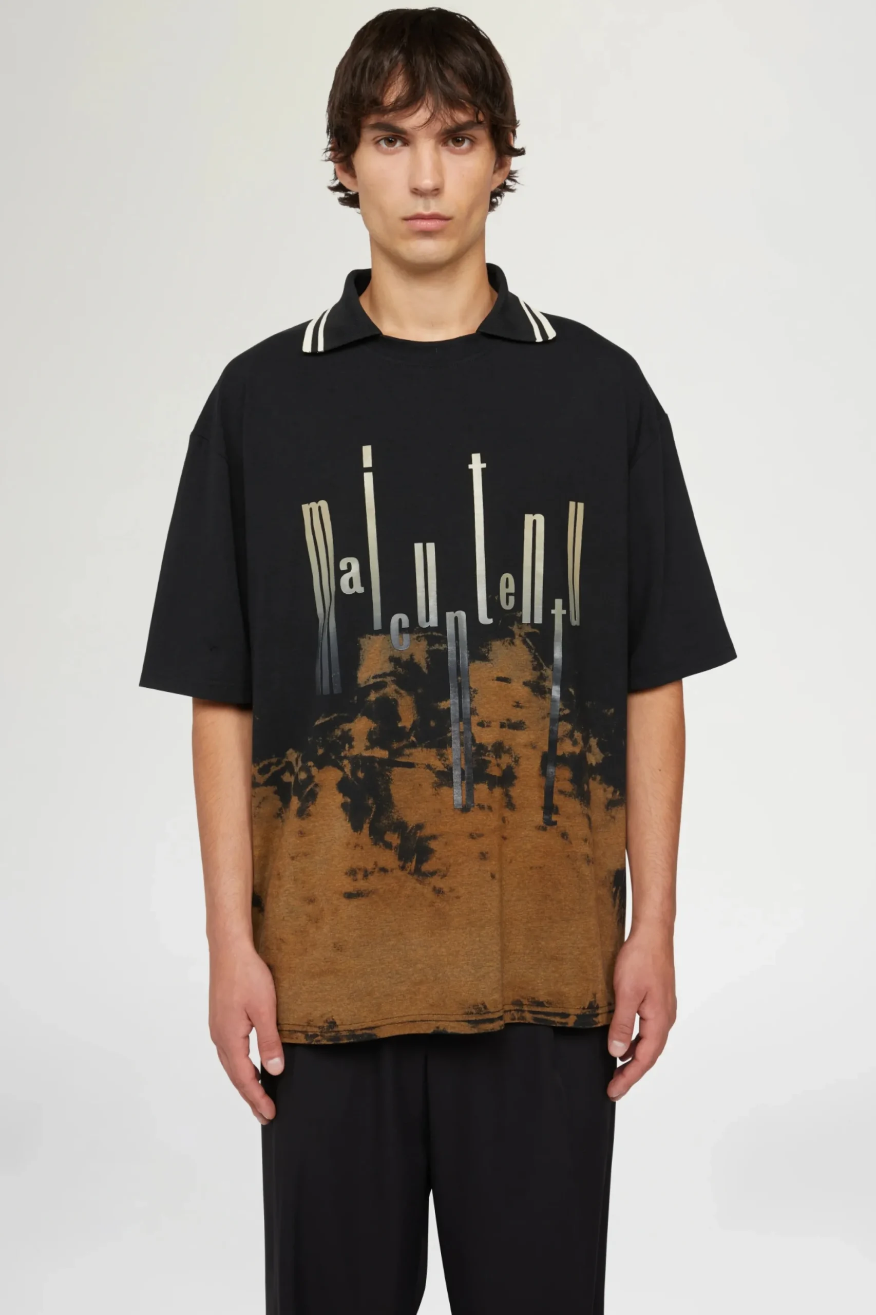 Discount T-shirt Nera & Marrone Maicuntentu Uomo Uomo