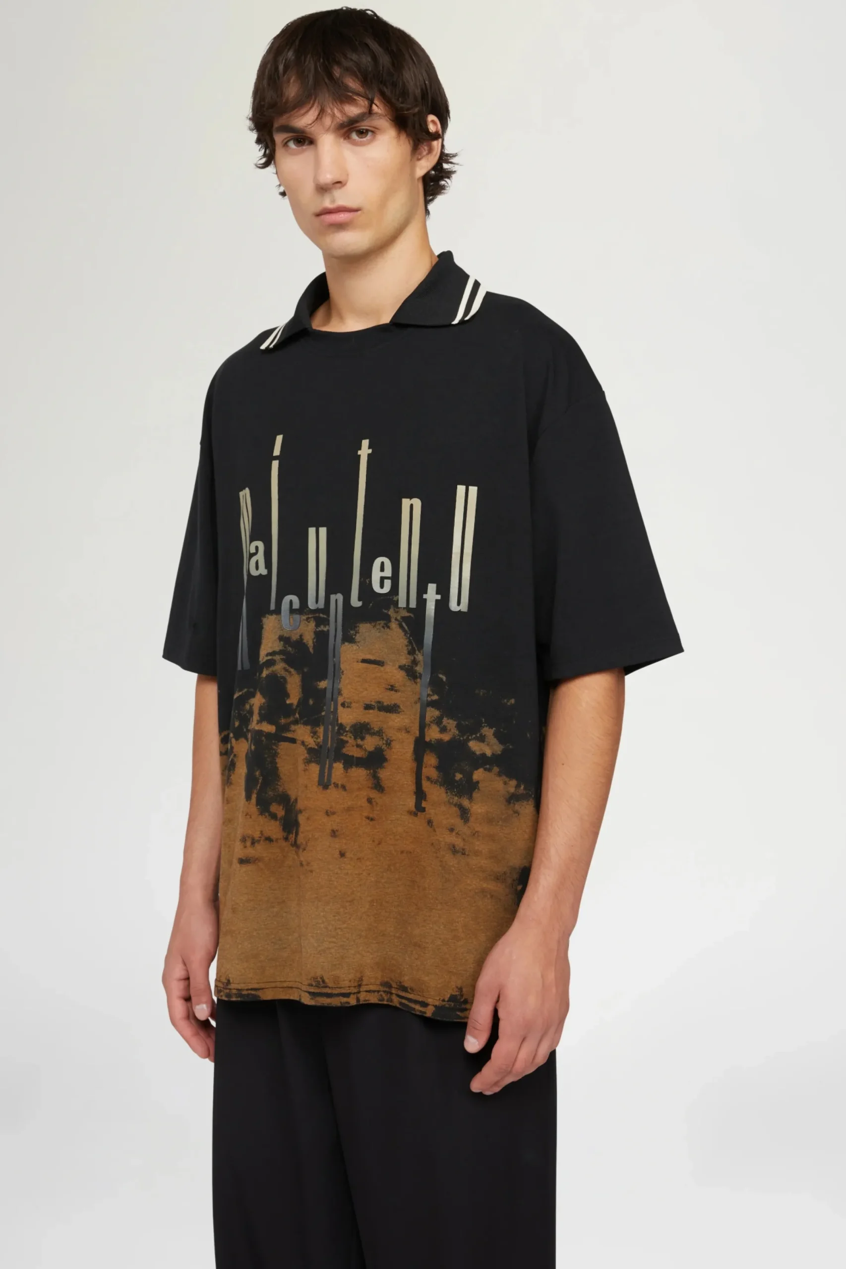 Discount T-shirt Nera & Marrone Maicuntentu Uomo Uomo